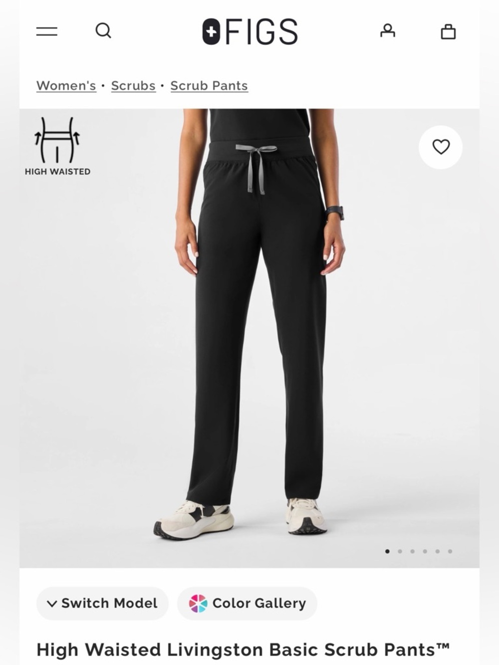 Figs High Waisted Livingston Basic Scrub Pants
